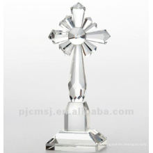 Cruz de cristal com suporte, cruz de cristal religiosa para presente de casamento